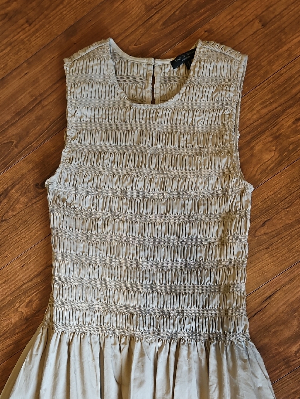 rag & bone Girls' Sleeveless Smocked Maxi Dress - Beige - Picture 4 of 6